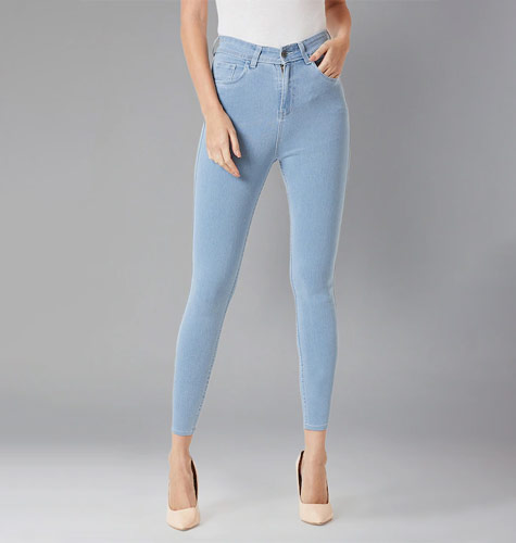 Women Blue Skinny Fit High-Rise Clean Look Stretchable Jeans